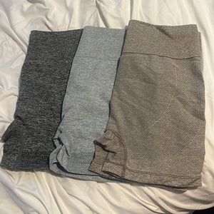 3 Pack Seamless Booty Scrunch Gym Shorts